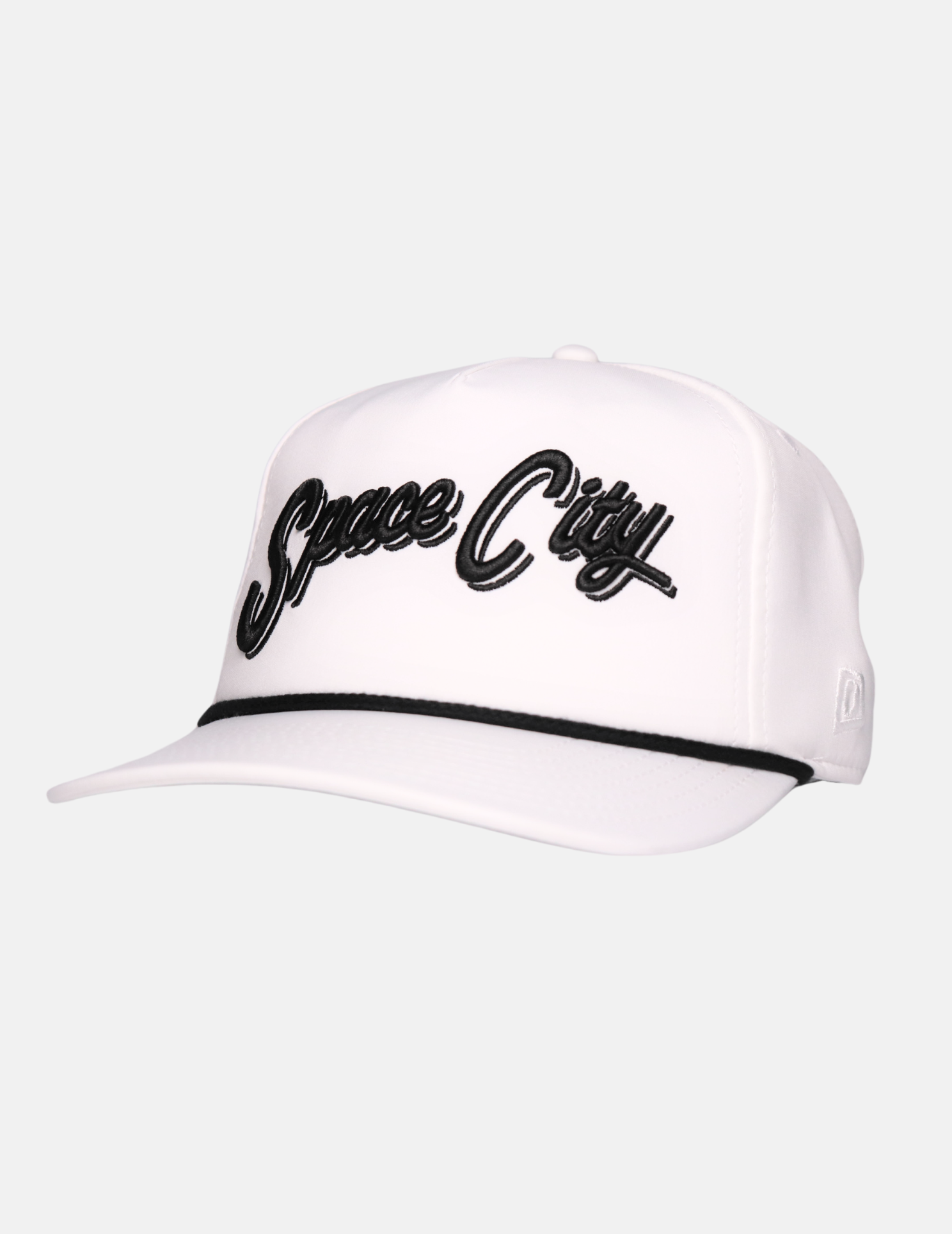 Space City Golf White Script Performance Rope Hat