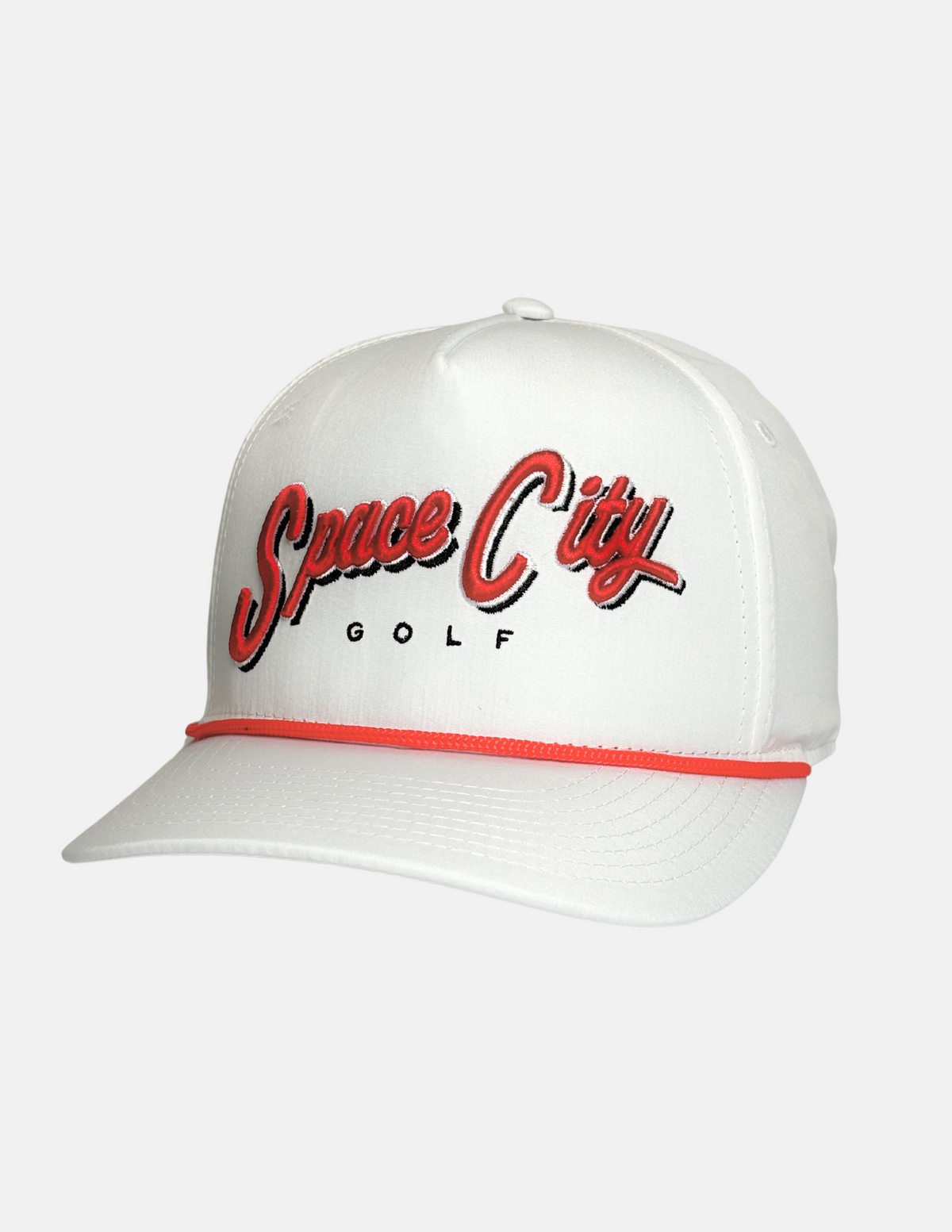 Space City Golf Hat-White_Red