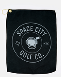 Space City Golf Co Black Waffle Towel